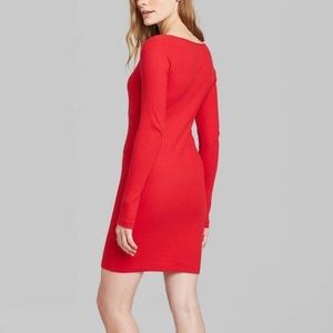Long sleeve red dress